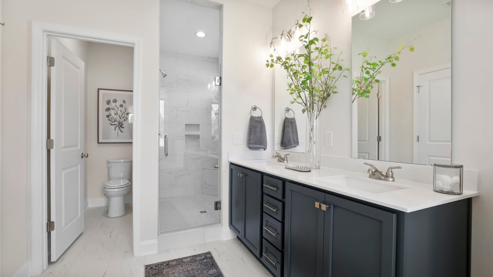 Bathroom with double vanity.