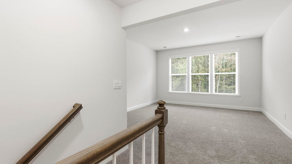 Media room with windows.