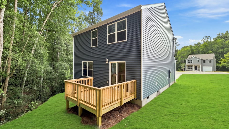 Back exterior with deck.