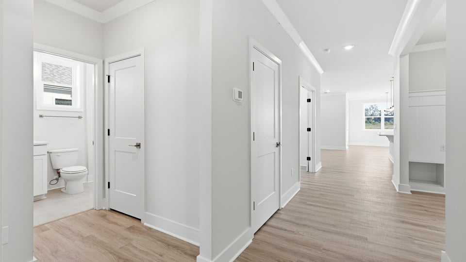 Hallway view of home.