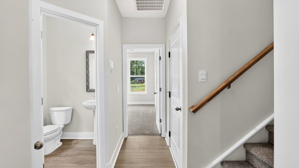 Hallway view of home.