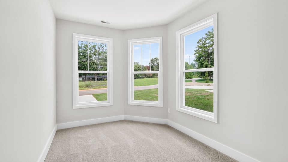 Office space with large windows.