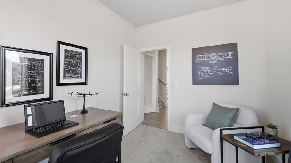 Flex room with large windows.