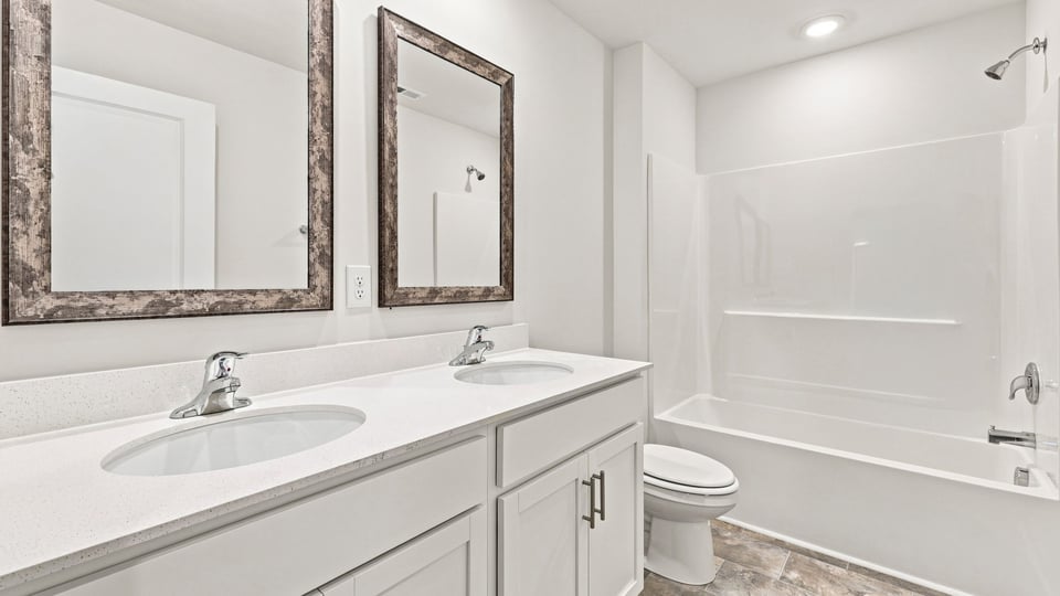 Bathroom with vanity sink.