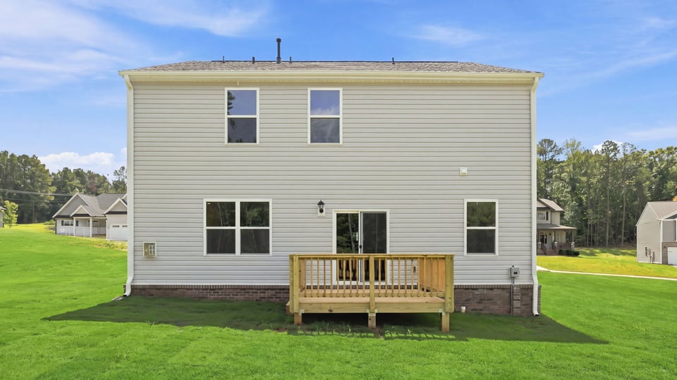 Back exterior with deck.