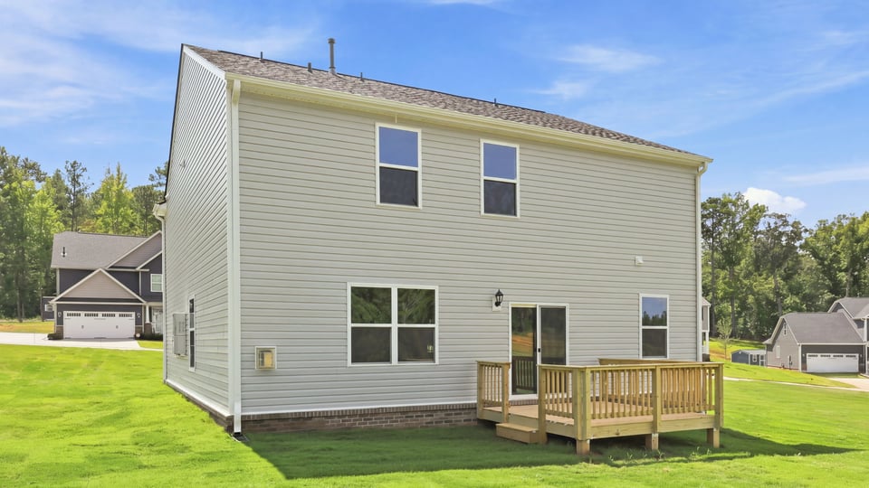 Back exterior with deck.
