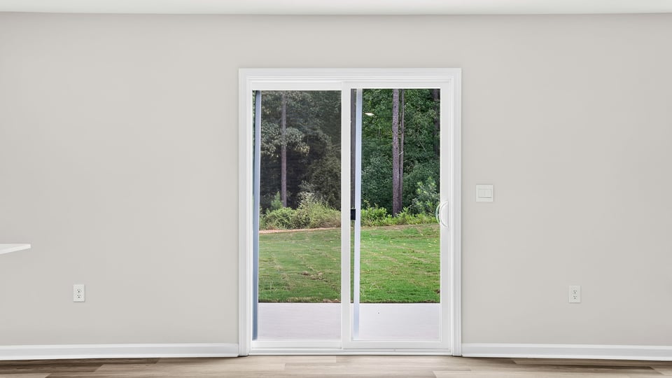View of outside door to backyard.