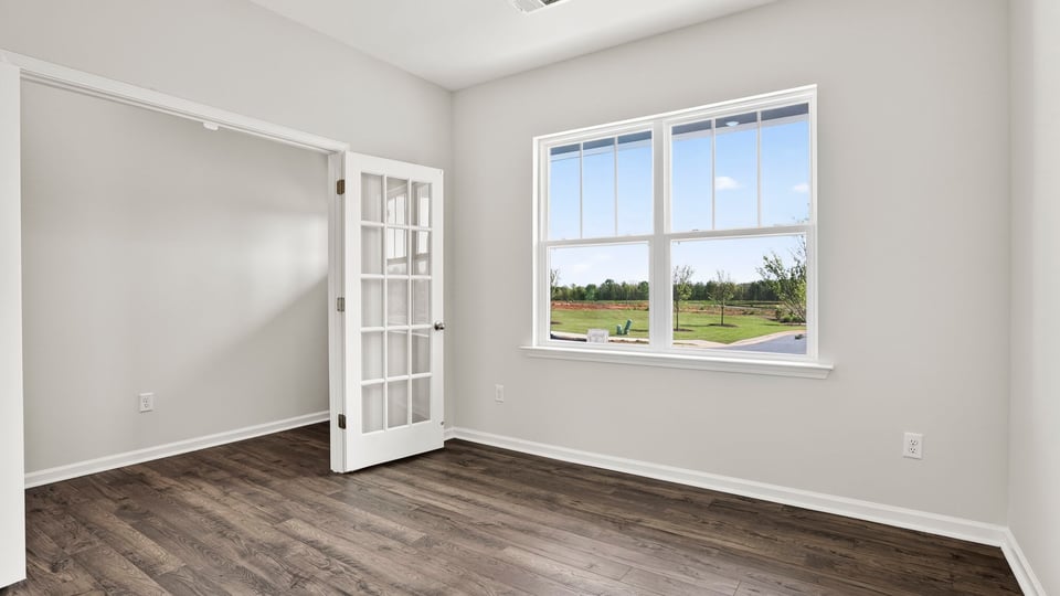 Flex room with French doors.