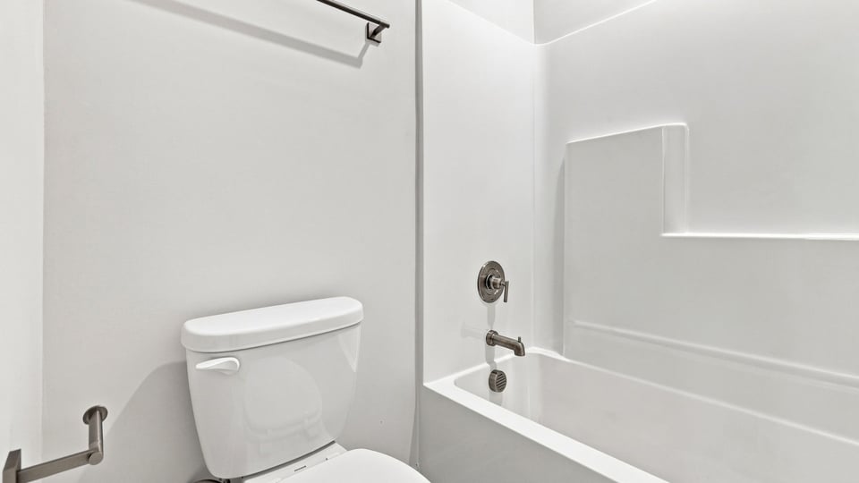 Bathroom with vanity sink.
