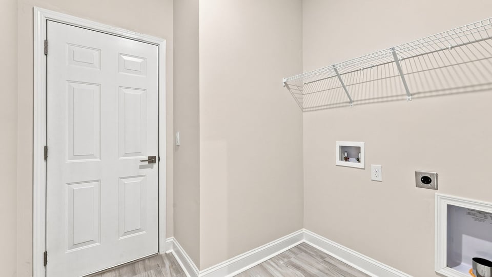 Closet with hanging storage racks.