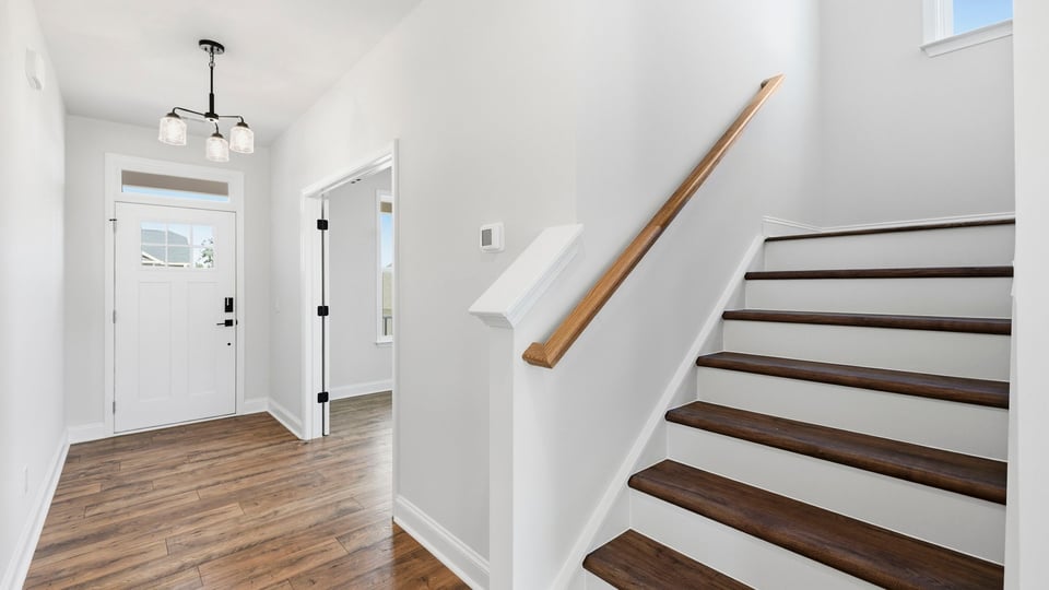 View of stairs to bedroom.
