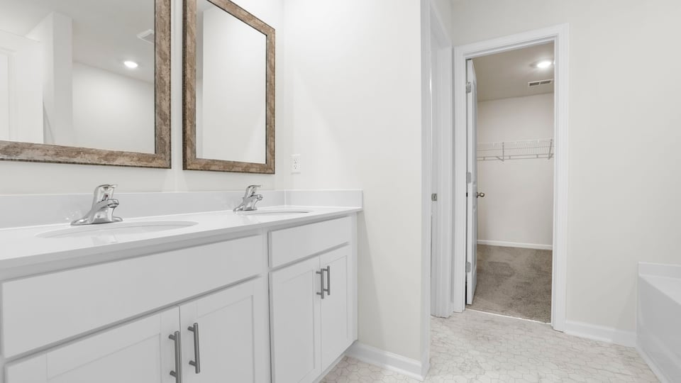 Bathroom with vanity.