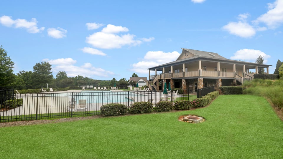 Clubhouse and pool.