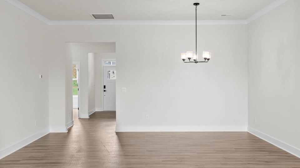 Kitchen area with windows.