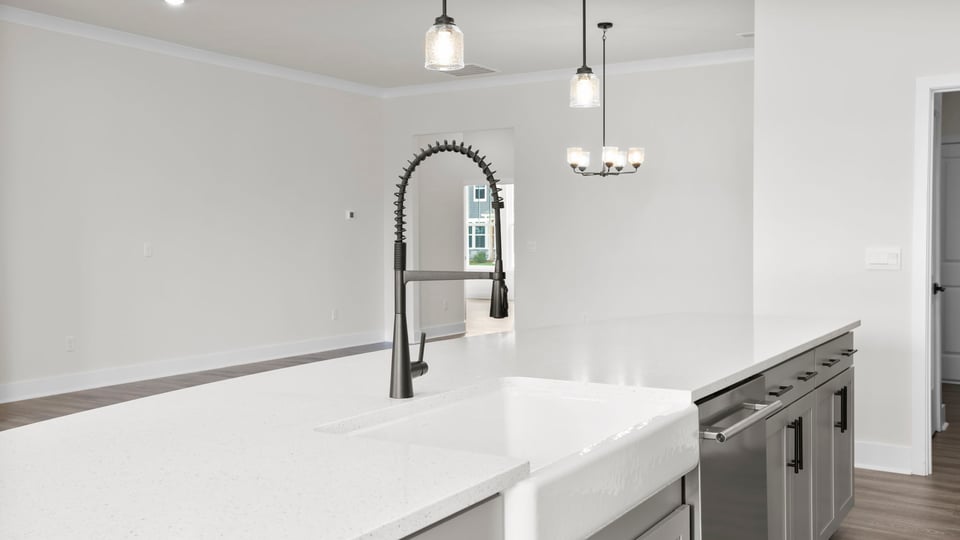 Kitchen with stainless steel appliances.