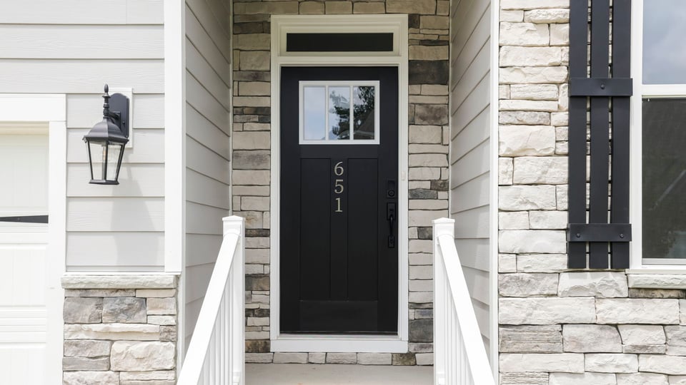 View of front door.