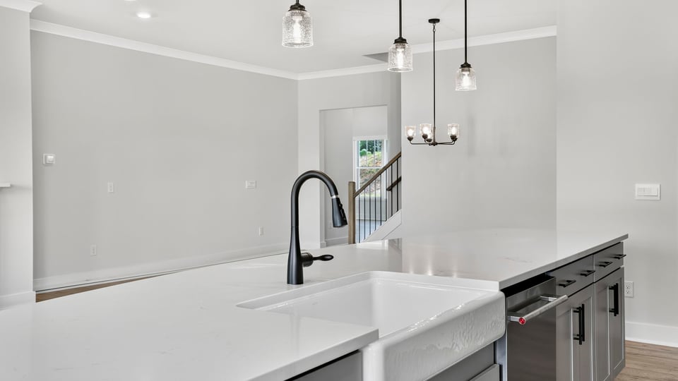 Kitchen with stainless steel appliances.