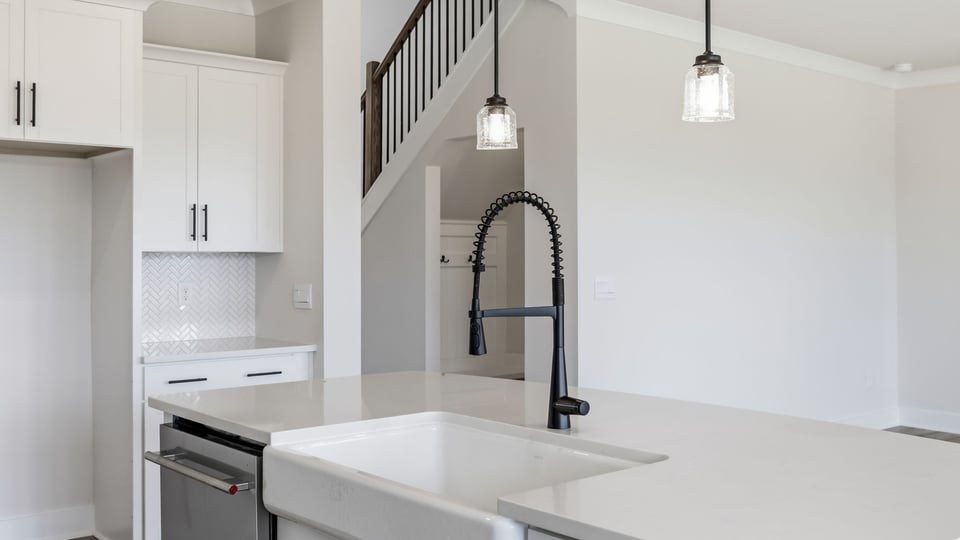 Kitchen with stainless steel appliances.
