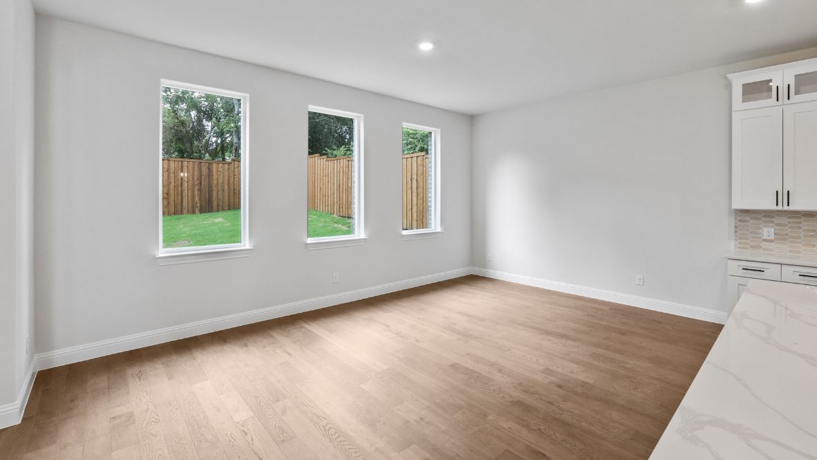 spacious dining room next to the kitchen