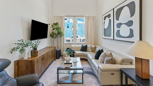 Interior living area with window