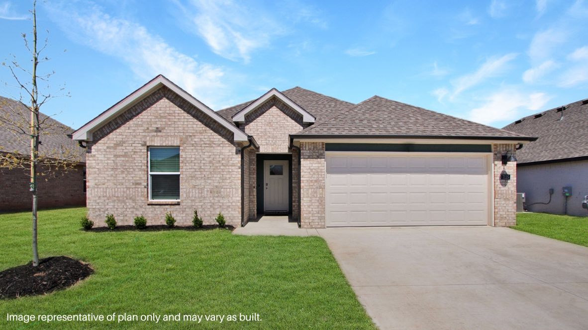 Welcome to the Brook Chase community in Broken Arrow, Oklahoma, where the Elgin floor plan epitomizes modern comfort and style. As you stroll down the streets lined with brick or brick and rock exterior elevations, you'll feel right at home in this friendly neighborhood.  The Elgin offers 1614 square feet of well-designed living space, featuring 4 bedrooms and 2 bathrooms, making it perfect for families seeking both functionality and charm. Step inside and be greeted by an open-concept layout, where the kitchen seamlessly overlooks the combination living and dining area.  Designed for both aesthetics and practicality, the kitchen boasts painted cabinetry, granite countertops, and luxury vinyl wood flooring. Meanwhile, the primary and secondary bathrooms feature timeless subway tile surround, creating a spa-like atmosphere for your daily routines. With carpeted floors in the bedrooms, comfort is never compromised.  Retreat to the primary bedroom, where relaxation awaits. Enjoy the convenience of an attached bathroom with a walk-in closet, double vanity, and a separate toilet for added privacy. Say goodbye to morning sink-sharing woes - the Elgin ensures ample space for everyone to get ready with ease.  Don't miss your chance to make the Elgin your new home in the Brook Chase community. Contact us today to schedule a tour and discover why this floor plan is the perfect blend of style and functionality for your family's needs. Your dream home awaits!