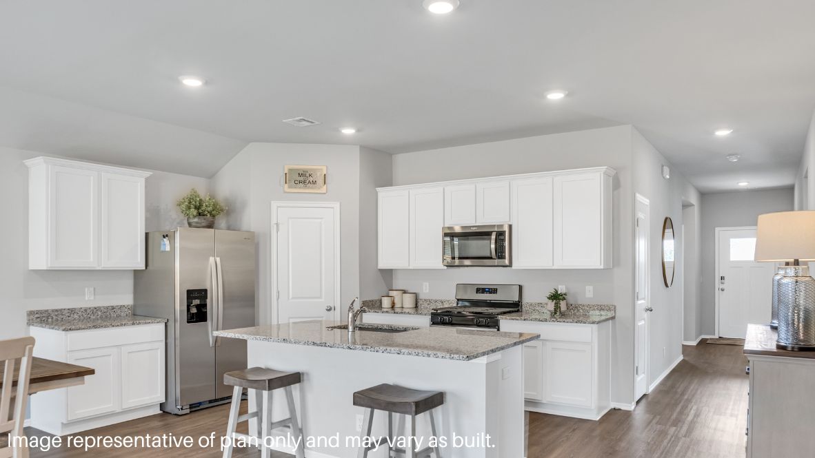 Welcome to the Brook Chase community in Broken Arrow, Oklahoma, where modern living meets small-town charm. Introducing our newest addition to this friendly neighborhood: The Cali floor plan, a buyer favorite nationwide.  Step inside Brook Chase and be greeted by the communities stunning brick and rock exterior elevations, a testament to its timeless appeal. Inside the Cali, you'll find 1788 square feet of thoughtfully designed space. A 4-bedroom, 2-bathroom home is perfect for families of all sizes.  The heart of the home is the spacious kitchen, featuring painted cabinetry, granite countertops, and luxury vinyl wood flooring. This area seamlessly flows into the combination living and dining area, making it ideal for entertaining guests or enjoying family meals.  Retreat to the primary bedroom, where relaxation awaits. Here, you'll find an attached bathroom complete with a walk-in closet, double vanity, and a separate toilet for added privacy. Say goodbye to sharing sinks - the Cali ensures ample space for everyone's morning routine.  Not only does the Cali offer functional living space, but it also boasts stylish finishes throughout. From the timeless marble tile surround in the primary and secondary bathrooms to the cozy carpeted floors in the bedrooms, every detail has been carefully considered to create a comfortable and inviting atmosphere.  Don't miss your chance to be a part of this vibrant community and own your dream home in Brook Chase. Contact us today to schedule a tour and experience the Cali floor plan for yourself. Your new home awaits!