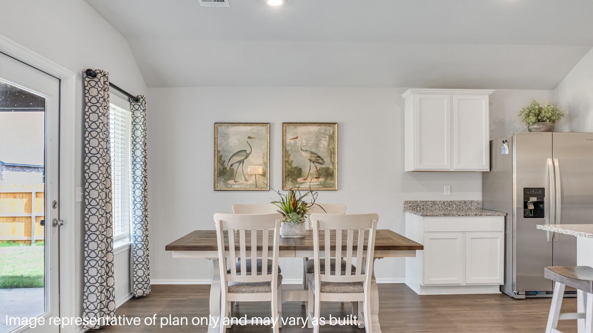 Welcome to the Brook Chase community in Broken Arrow, Oklahoma, where modern living meets small-town charm. Introducing our newest addition to this friendly neighborhood: The Cali floor plan, a buyer favorite nationwide.  Step inside Brook Chase and be greeted by the communities stunning brick and rock exterior elevations, a testament to its timeless appeal. Inside the Cali, you'll find 1788 square feet of thoughtfully designed space. A 4-bedroom, 2-bathroom home is perfect for families of all sizes.  The heart of the home is the spacious kitchen, featuring painted cabinetry, granite countertops, and luxury vinyl wood flooring. This area seamlessly flows into the combination living and dining area, making it ideal for entertaining guests or enjoying family meals.  Retreat to the primary bedroom, where relaxation awaits. Here, you'll find an attached bathroom complete with a walk-in closet, double vanity, and a separate toilet for added privacy. Say goodbye to sharing sinks - the Cali ensures ample space for everyone's morning routine.  Not only does the Cali offer functional living space, but it also boasts stylish finishes throughout. From the timeless marble tile surround in the primary and secondary bathrooms to the cozy carpeted floors in the bedrooms, every detail has been carefully considered to create a comfortable and inviting atmosphere.  Don't miss your chance to be a part of this vibrant community and own your dream home in Brook Chase. Contact us today to schedule a tour and experience the Cali floor plan for yourself. Your new home awaits!