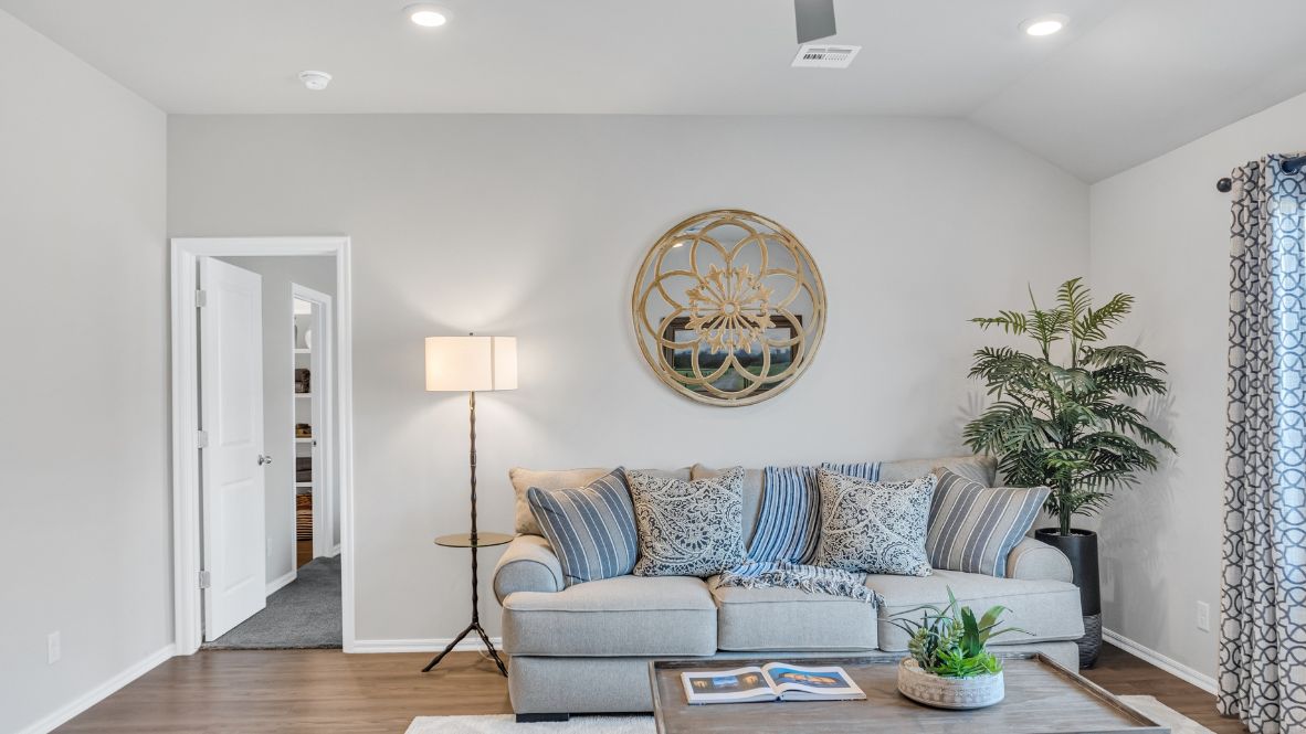 Welcome to the Brook Chase community in Broken Arrow, Oklahoma, where modern living meets small-town charm. Introducing our newest addition to this friendly neighborhood: The Cali floor plan, a buyer favorite nationwide.  Step inside Brook Chase and be greeted by the communities stunning brick and rock exterior elevations, a testament to its timeless appeal. Inside the Cali, you'll find 1788 square feet of thoughtfully designed space. A 4-bedroom, 2-bathroom home is perfect for families of all sizes.  The heart of the home is the spacious kitchen, featuring painted cabinetry, granite countertops, and luxury vinyl wood flooring. This area seamlessly flows into the combination living and dining area, making it ideal for entertaining guests or enjoying family meals.  Retreat to the primary bedroom, where relaxation awaits. Here, you'll find an attached bathroom complete with a walk-in closet, double vanity, and a separate toilet for added privacy. Say goodbye to sharing sinks - the Cali ensures ample space for everyone's morning routine.  Not only does the Cali offer functional living space, but it also boasts stylish finishes throughout. From the timeless marble tile surround in the primary and secondary bathrooms to the cozy carpeted floors in the bedrooms, every detail has been carefully considered to create a comfortable and inviting atmosphere.  Don't miss your chance to be a part of this vibrant community and own your dream home in Brook Chase. Contact us today to schedule a tour and experience the Cali floor plan for yourself. Your new home awaits!