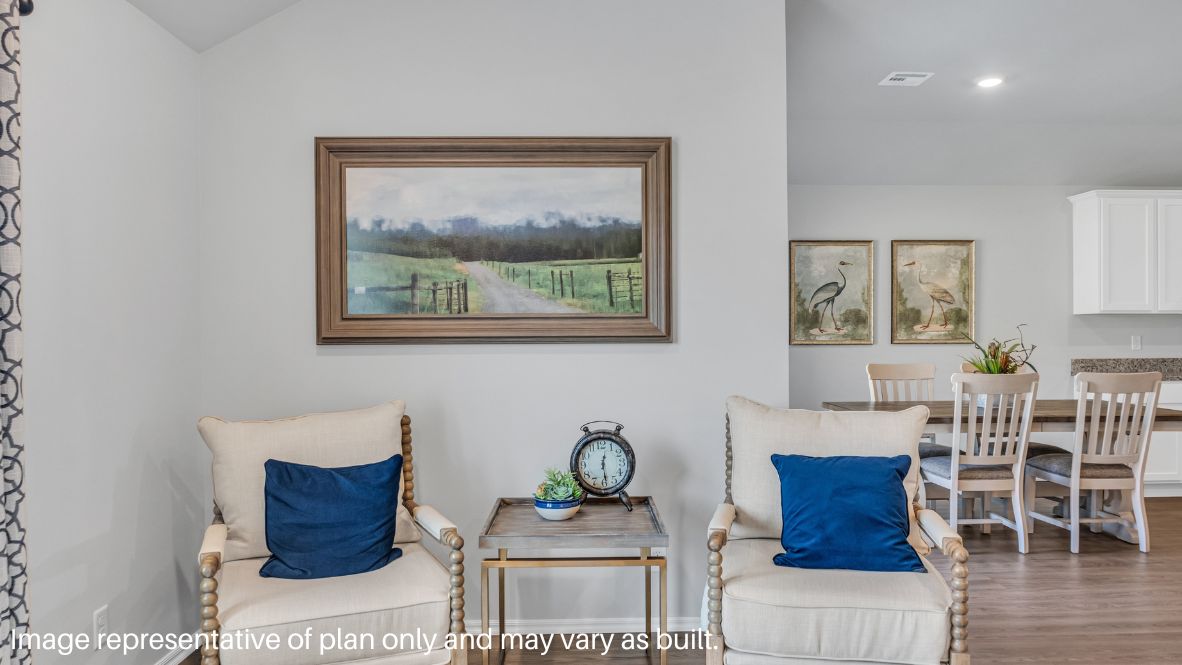 Welcome to the Brook Chase community in Broken Arrow, Oklahoma, where modern living meets small-town charm. Introducing our newest addition to this friendly neighborhood: The Cali floor plan, a buyer favorite nationwide.  Step inside Brook Chase and be greeted by the communities stunning brick and rock exterior elevations, a testament to its timeless appeal. Inside the Cali, you'll find 1788 square feet of thoughtfully designed space. A 4-bedroom, 2-bathroom home is perfect for families of all sizes.  The heart of the home is the spacious kitchen, featuring painted cabinetry, granite countertops, and luxury vinyl wood flooring. This area seamlessly flows into the combination living and dining area, making it ideal for entertaining guests or enjoying family meals.  Retreat to the primary bedroom, where relaxation awaits. Here, you'll find an attached bathroom complete with a walk-in closet, double vanity, and a separate toilet for added privacy. Say goodbye to sharing sinks - the Cali ensures ample space for everyone's morning routine.  Not only does the Cali offer functional living space, but it also boasts stylish finishes throughout. From the timeless marble tile surround in the primary and secondary bathrooms to the cozy carpeted floors in the bedrooms, every detail has been carefully considered to create a comfortable and inviting atmosphere.  Don't miss your chance to be a part of this vibrant community and own your dream home in Brook Chase. Contact us today to schedule a tour and experience the Cali floor plan for yourself. Your new home awaits!