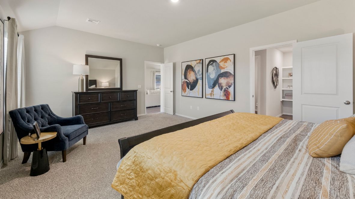 Welcome to the Kingston floor plan, the ultimate haven for large families and gracious hosts in The Brook Chase Community, nestled in the charming locale of Broken Arrow, Oklahoma. As a buyer favorite, the Kingston offers a single-story layout with 4 bedrooms, 3 baths, plus a flex room that can be tailored to your needs, boasting a spacious 2031 square feet of living space.  From the outside, admire the traditional brick or brick and rock exterior, exuding beautiful curb appeal that sets the stage for a warm welcome. Step inside to discover an open concept layout, featuring painted white shaker-style cabinets, granite countertops, and stainless steel appliances, including a gas range, creating a culinary haven that overlooks the dining area and spacious living room.  Gather with loved ones in the large central family room, adorned with an extra-large kitchen island that can easily seat up to 5 people, making it ideal for hosting gatherings or holiday celebrations.  Retreat to the comfort of the bedrooms, with plush carpeting enhancing coziness, while the main living areas and halls showcase durable luxury vinyl wood flooring, marrying style with practicality.  Indulge in the luxury of the primary suite, complete with a dual vanity, huge walk-in closet, separate water closet, and a large walk-in shower, offering a serene sanctuary for relaxation. Plus, enjoy the convenience of smart home features included in every Kingston floor plan.  Experience the epitome of gracious living in the Kingston floor plan at The Brook Chase Community. Schedule a tour today and make your dream home a reality in Broken Arrow, Oklahoma.