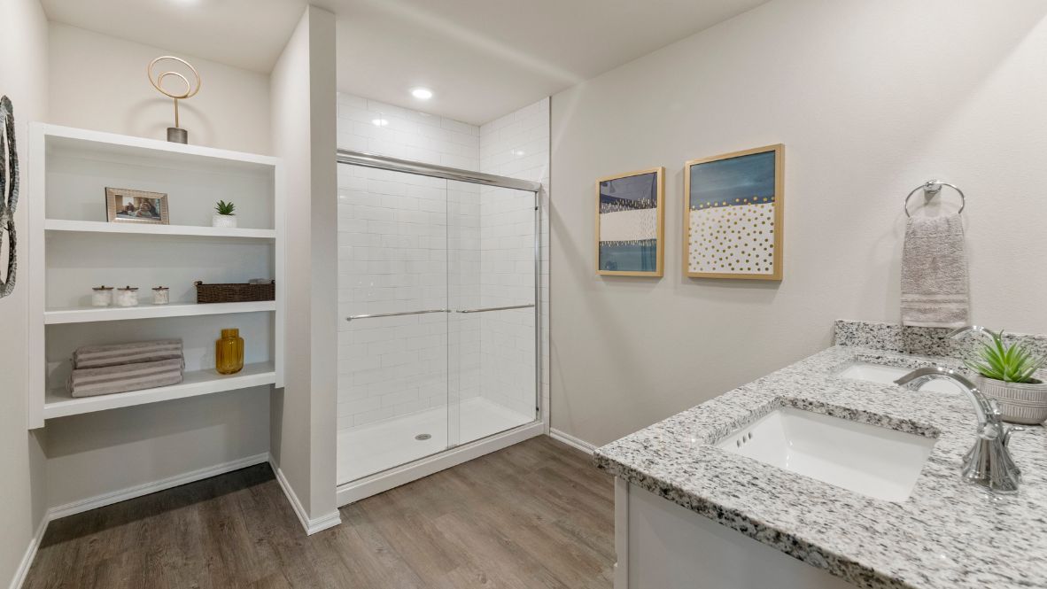 Welcome to the Kingston floor plan, the ultimate haven for large families and gracious hosts in The Brook Chase Community, nestled in the charming locale of Broken Arrow, Oklahoma. As a buyer favorite, the Kingston offers a single-story layout with 4 bedrooms, 3 baths, plus a flex room that can be tailored to your needs, boasting a spacious 2031 square feet of living space.  From the outside, admire the traditional brick or brick and rock exterior, exuding beautiful curb appeal that sets the stage for a warm welcome. Step inside to discover an open concept layout, featuring painted white shaker-style cabinets, granite countertops, and stainless steel appliances, including a gas range, creating a culinary haven that overlooks the dining area and spacious living room.  Gather with loved ones in the large central family room, adorned with an extra-large kitchen island that can easily seat up to 5 people, making it ideal for hosting gatherings or holiday celebrations.  Retreat to the comfort of the bedrooms, with plush carpeting enhancing coziness, while the main living areas and halls showcase durable luxury vinyl wood flooring, marrying style with practicality.  Indulge in the luxury of the primary suite, complete with a dual vanity, huge walk-in closet, separate water closet, and a large walk-in shower, offering a serene sanctuary for relaxation. Plus, enjoy the convenience of smart home features included in every Kingston floor plan.  Experience the epitome of gracious living in the Kingston floor plan at The Brook Chase Community. Schedule a tour today and make your dream home a reality in Broken Arrow, Oklahoma.