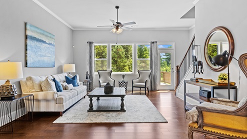ashley model home front family room at genesee in newnan, ga