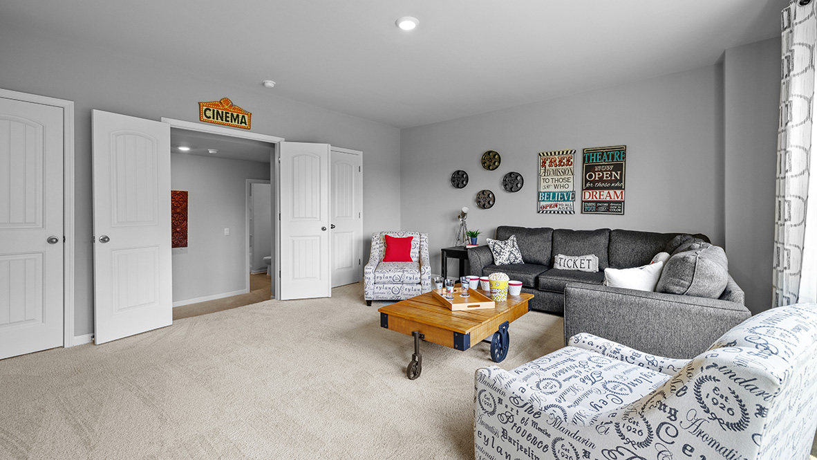 ashley model home media room on the second level