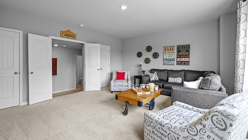ashley model home media room on the second level