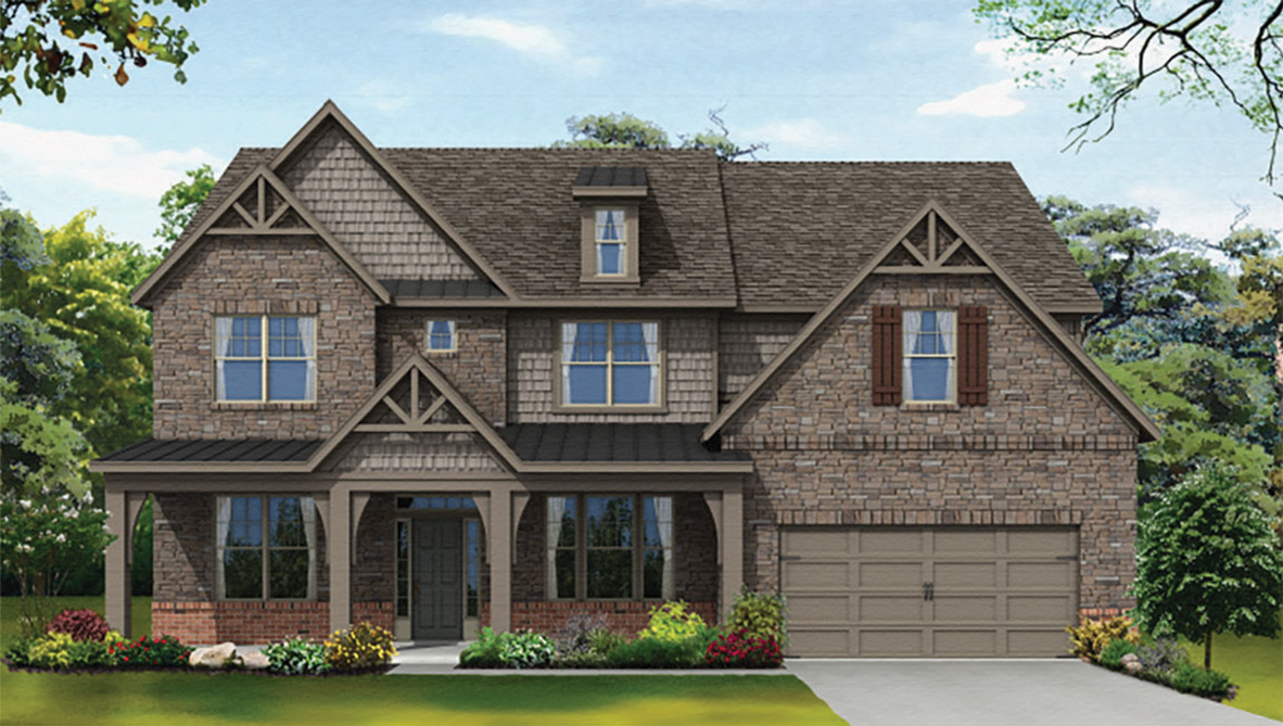 Edinburgh Elevation B Rendering Exterior at Genesee in Newnan, Georgia