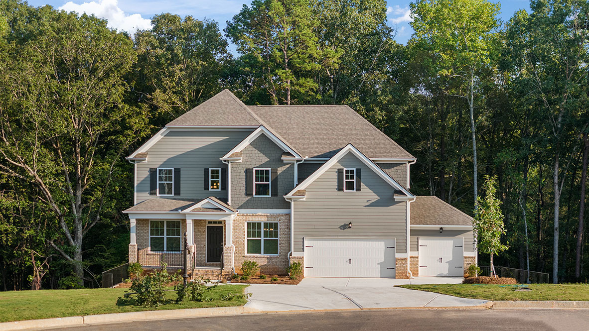 savannah II elevation B with 3 car garage at gensee in newnan georgia