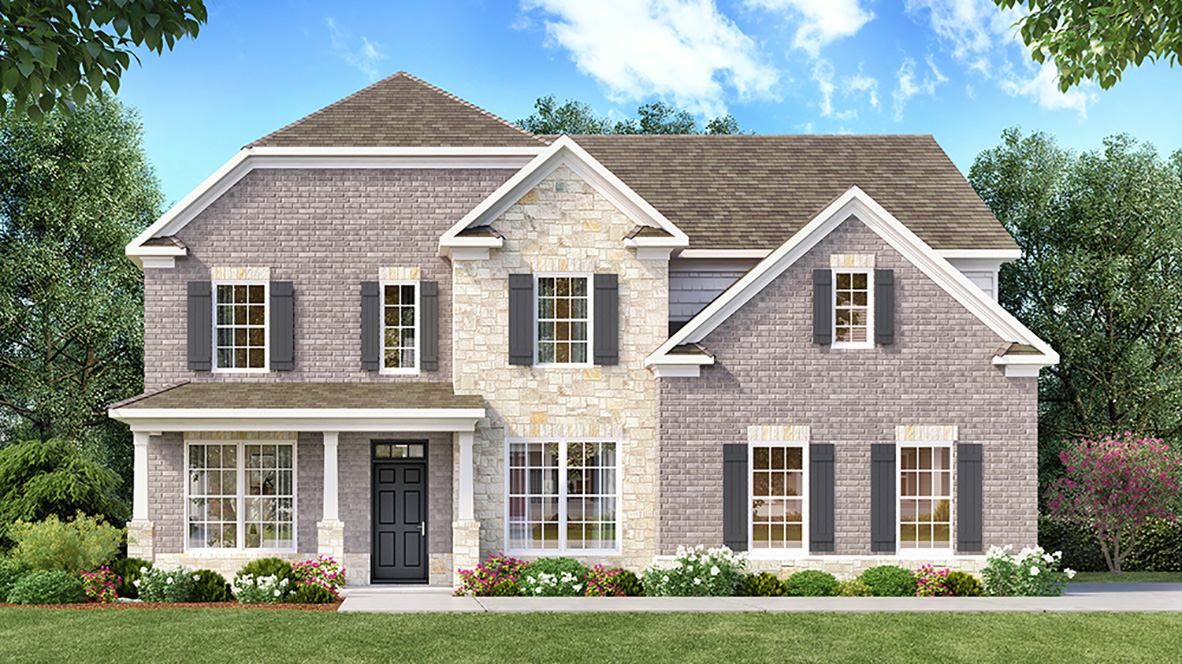 savannah II elevation E rendering at gensee in newnan georgia