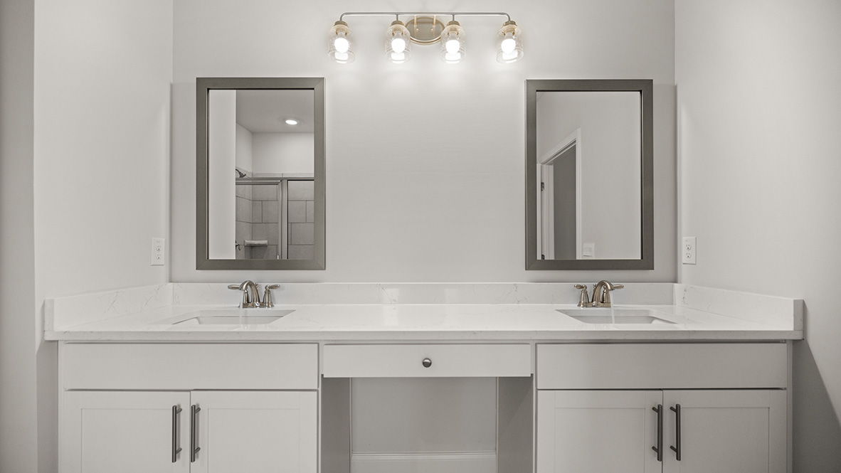 sonoma bathroom with dual vanities at genesee in newnan georgia