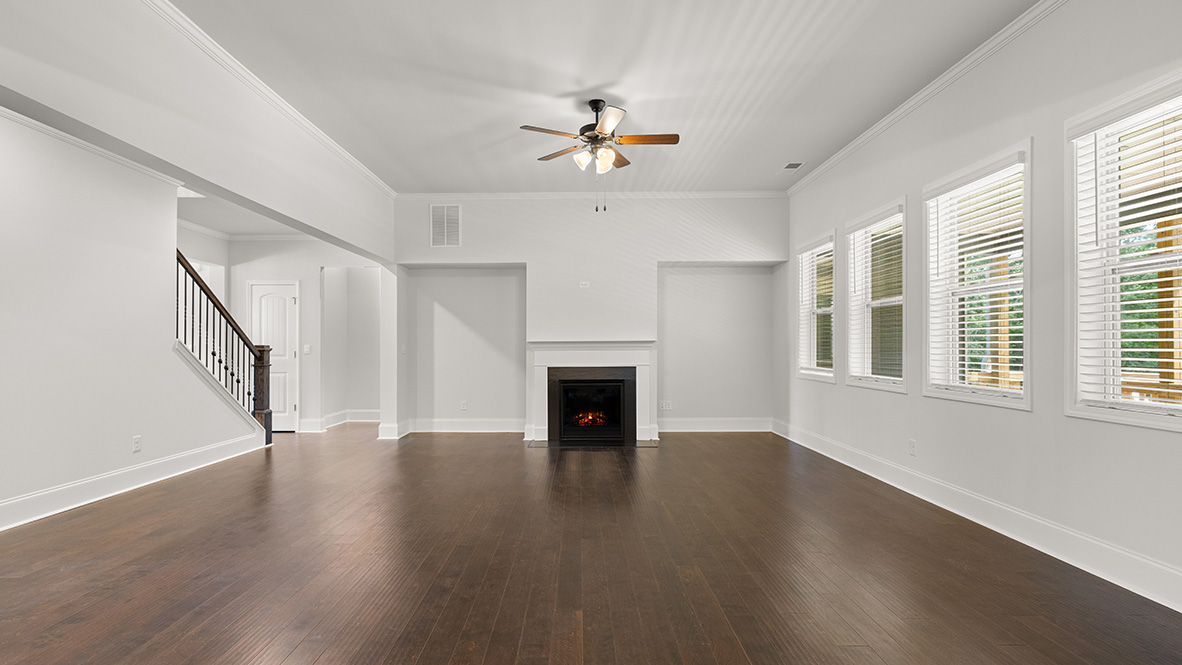tisdale living room with fireplace at genesee in newnan georgia