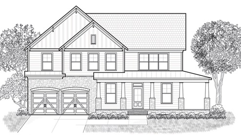 Georgetown elevation AT rendering at tributary village in douglasville georgia