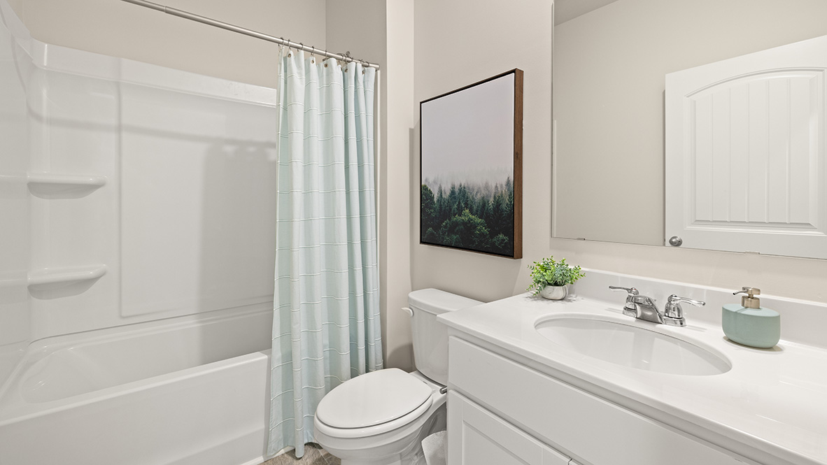 model home secondary bathroom in the braselton village in braselton georgia