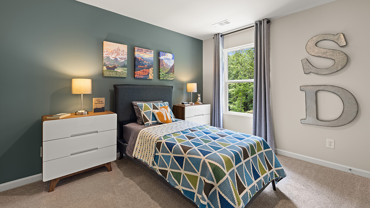 model home secondary bedroom in the braselton village in braselton georgia