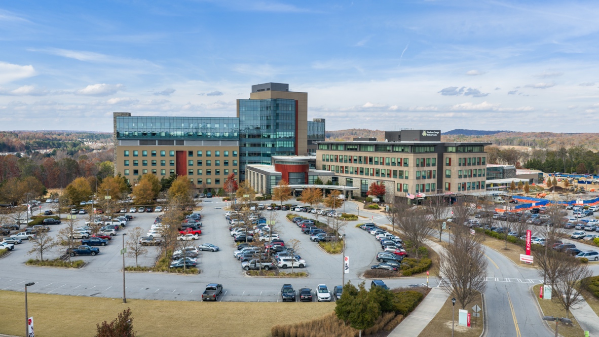 Community buildings and parking lot