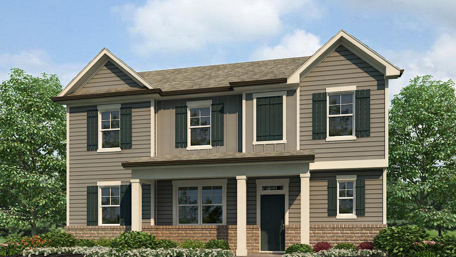 Exterior rendering of the Elevation N Carroll II floorplan in the Braselton Village community in Braselton, GA