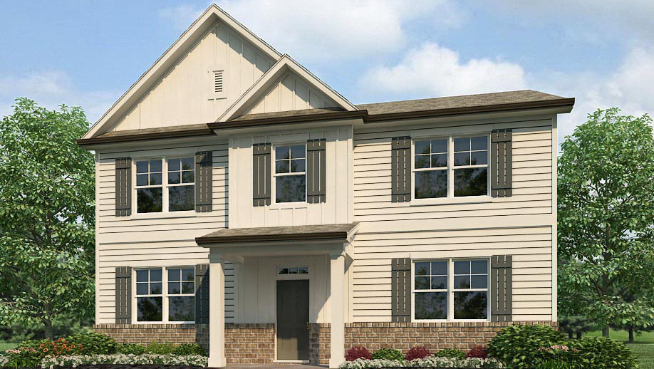 Exterior rendering of the Elevation L Elbert II floorplan in the Braselton Village community in Braselton, GA