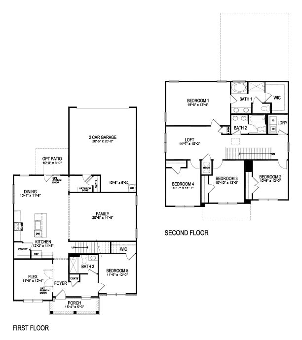 Floorplan for the Fayette II floorplan in the Braselton Village community in Braselton, GA