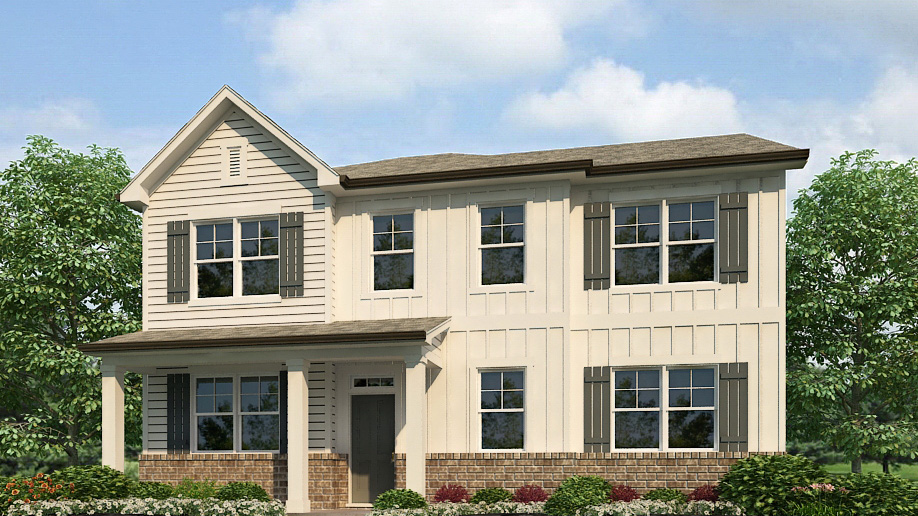 Exterior rendering of the Elevation N Fayette II floorplan in the Braselton Village community in Braselton, GA