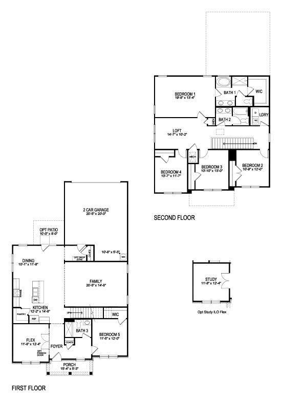 Floorplan for the Fayette II floorplan in the Braselton Village community in Braselton, GA
