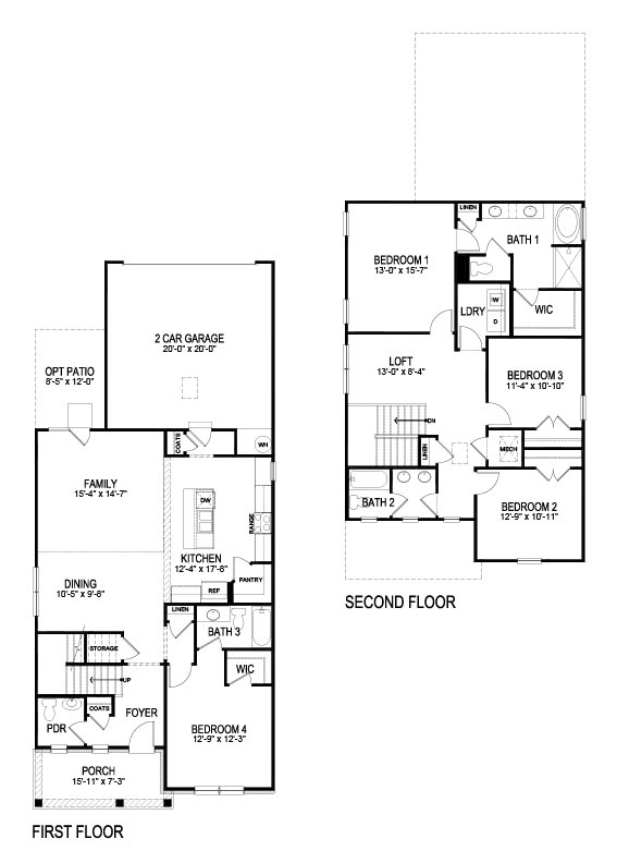 Floorplan for the Irwin II floorplan in the Braselton Village community in Braselton, GA