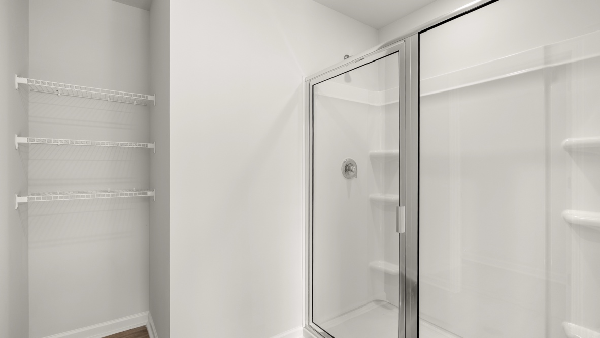 Interior bathroom with shower